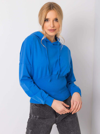 RUE PARIS Ciemnoniebieska bluza z kapturem i ściągaczem