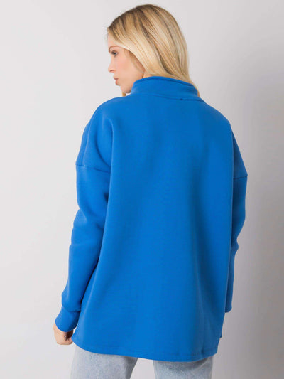 RUE PARIS Ciemnoniebieska bluza z kieszeniami