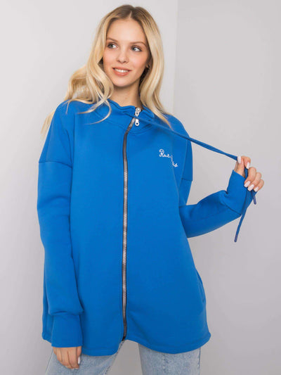 RUE PARIS Ciemnoniebieska bluza z kieszeniami