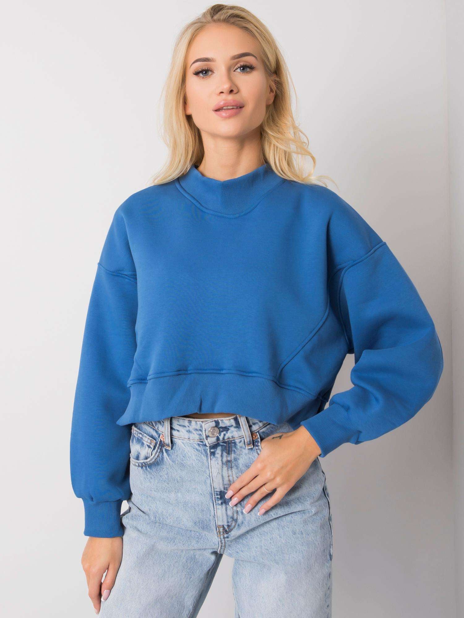 Ciemnoniebieska bluza damska basic