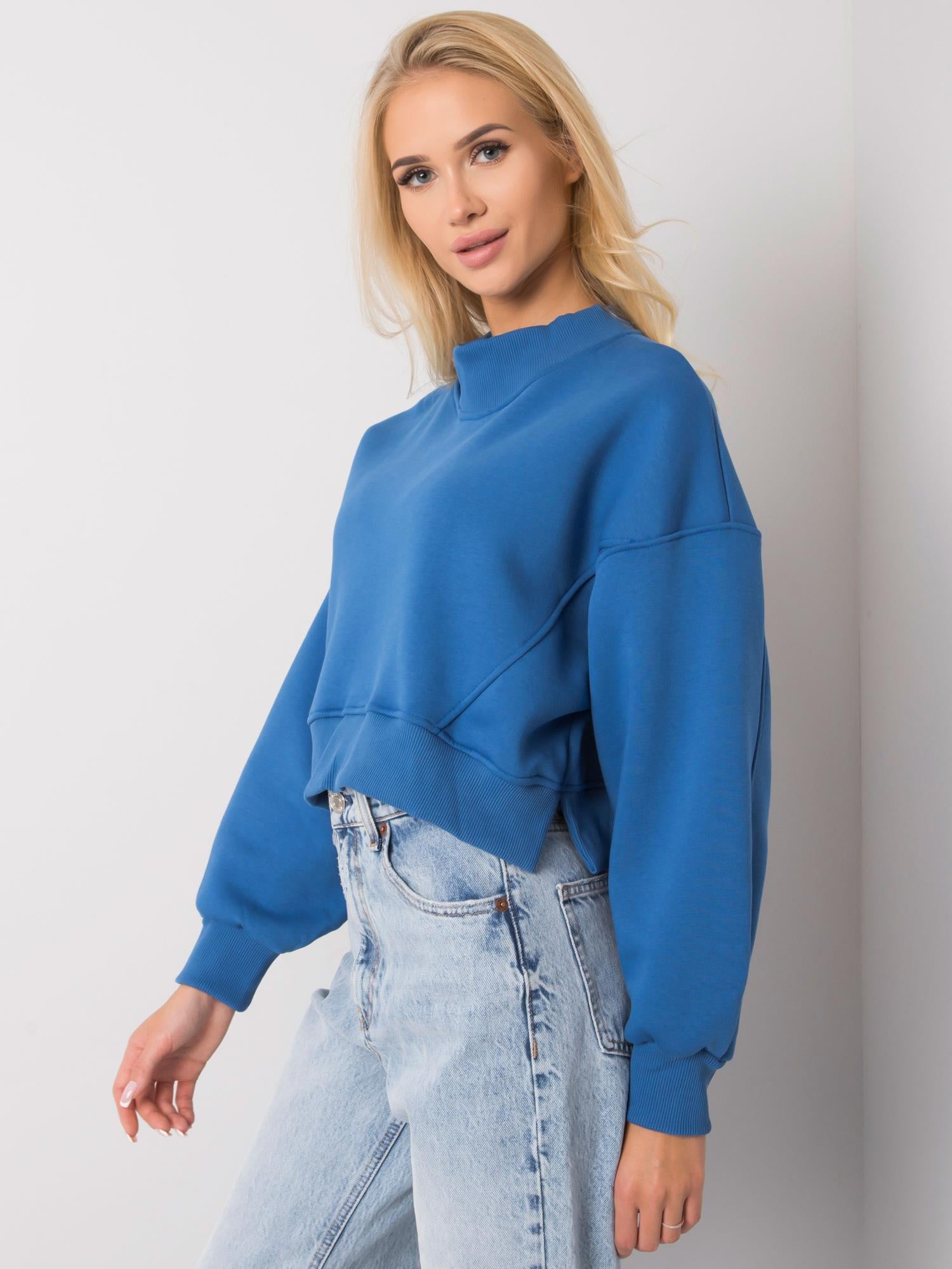 Ciemnoniebieska bluza damska basic