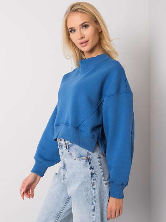 Ciemnoniebieska bluza damska basic