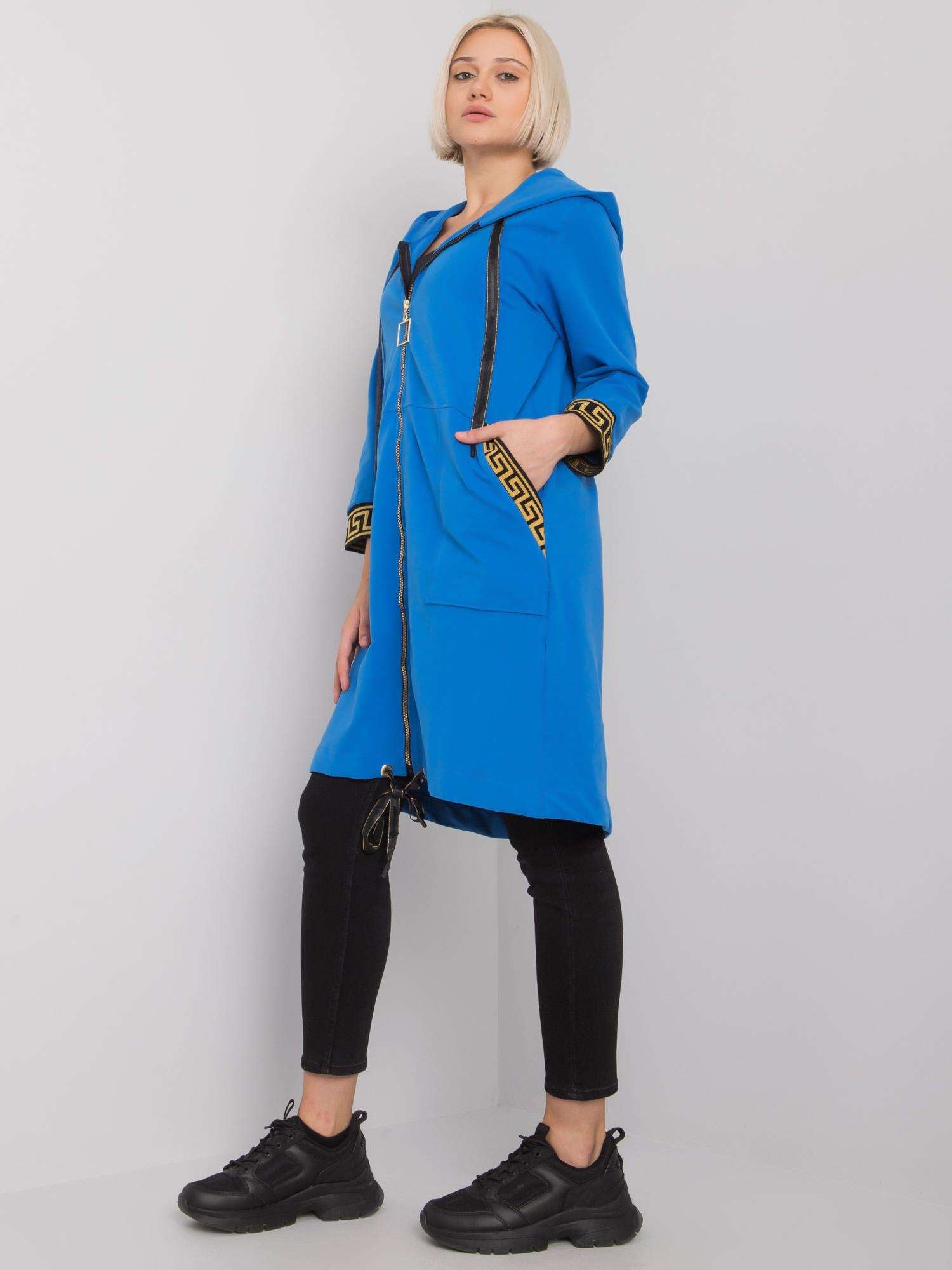 Ciemnoniebieska rozpinana bluza damska