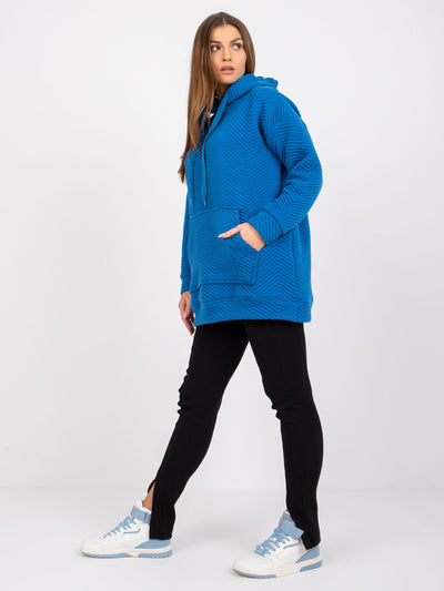 RUE PARIS Ciemnoniebieska bluza z kapturem