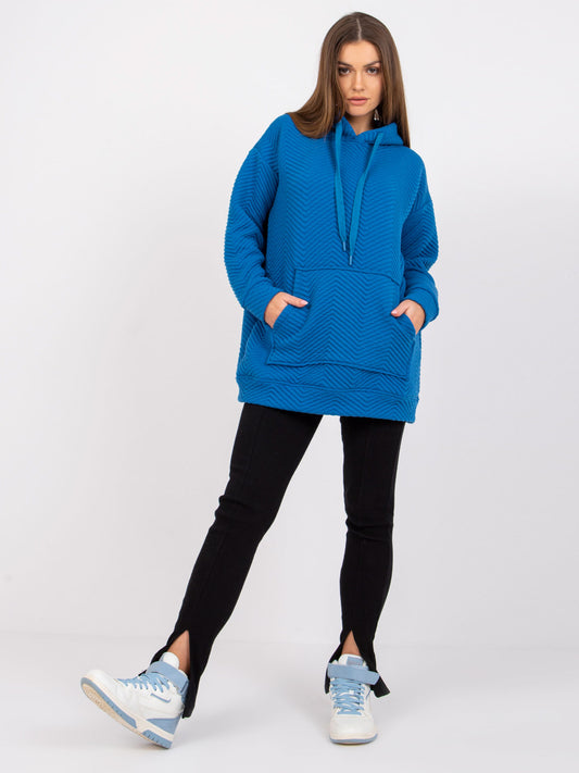 RUE PARIS Ciemnoniebieska bluza z kapturem
