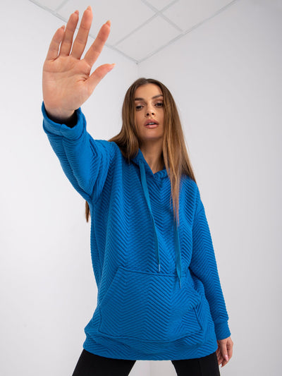 RUE PARIS Ciemnoniebieska bluza z kapturem