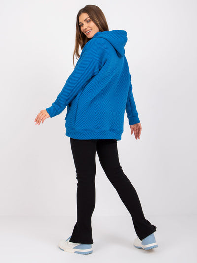 RUE PARIS Ciemnoniebieska bluza z kapturem