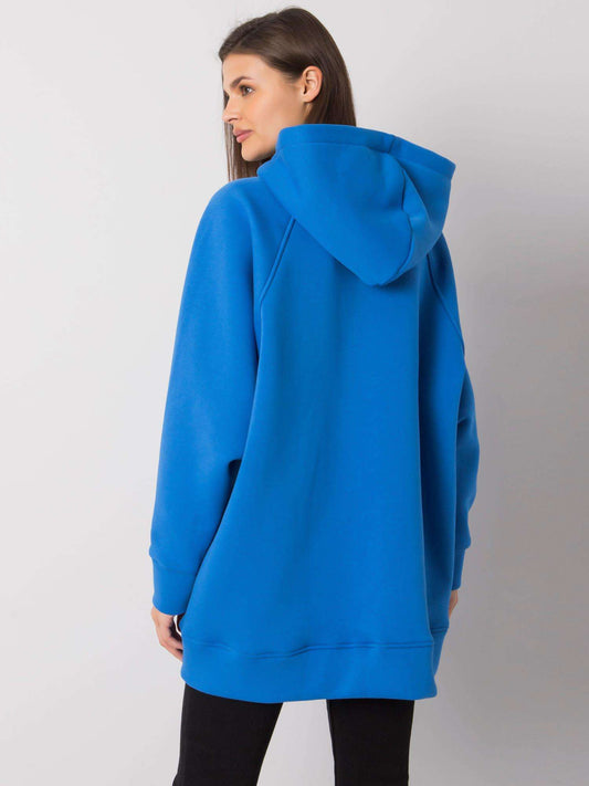 Ciemnoniebieska luźna bluza kangurka