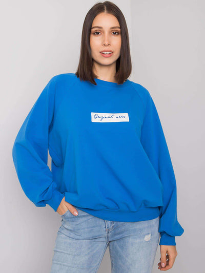 Ciemnoniebieska bawełniana bluza plus size