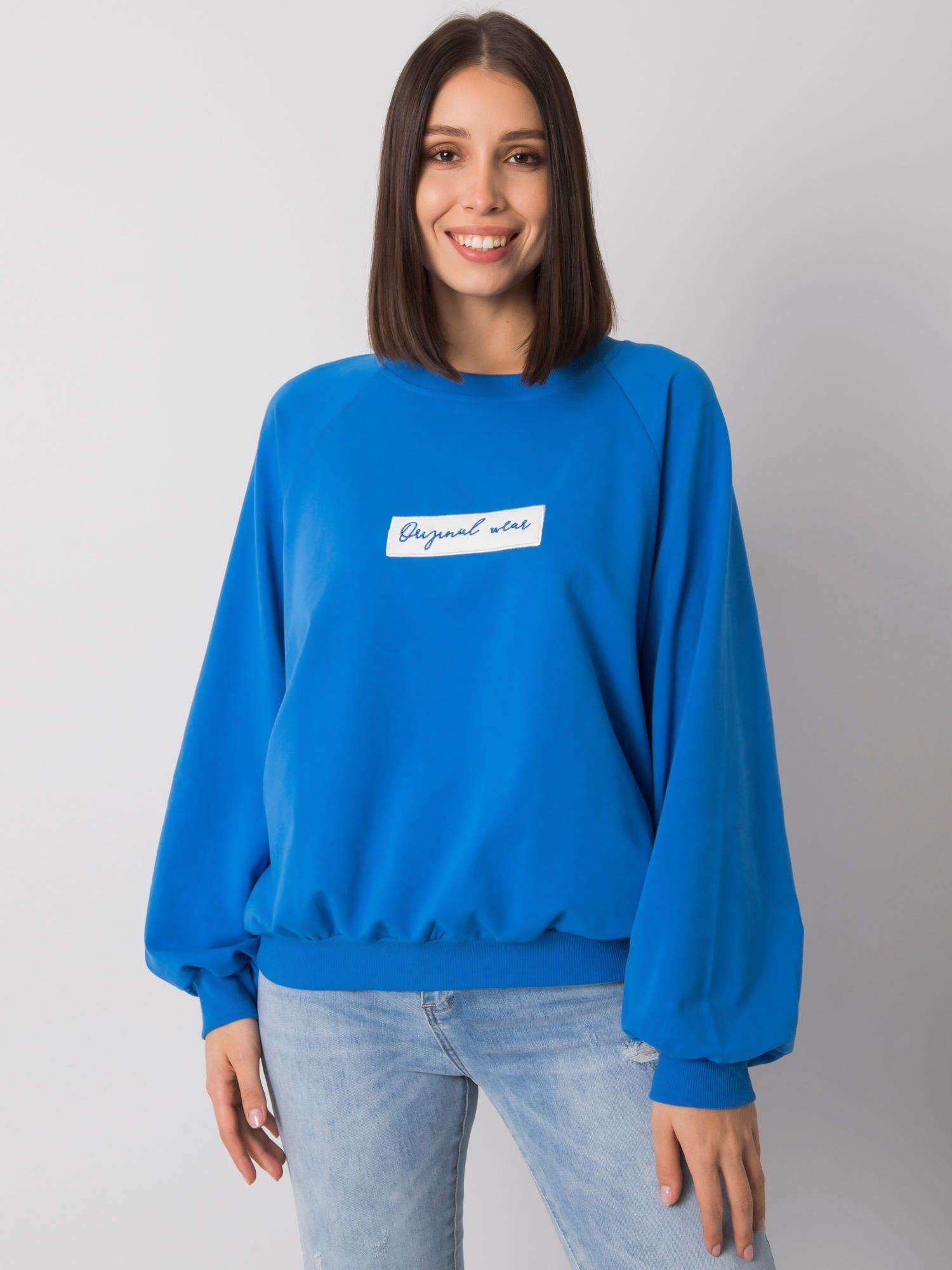 Ciemnoniebieska bawełniana bluza plus size