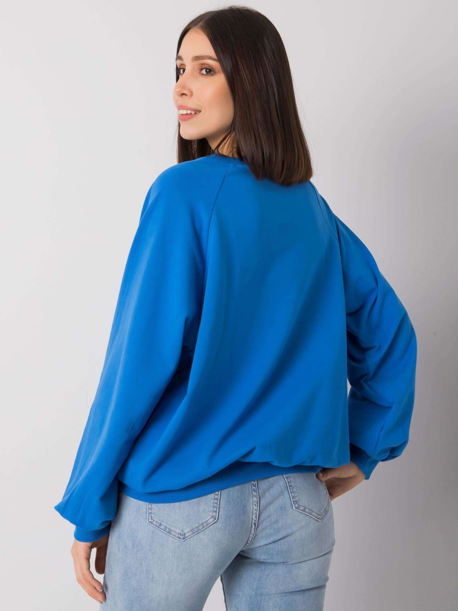 Ciemnoniebieska bawełniana bluza plus size