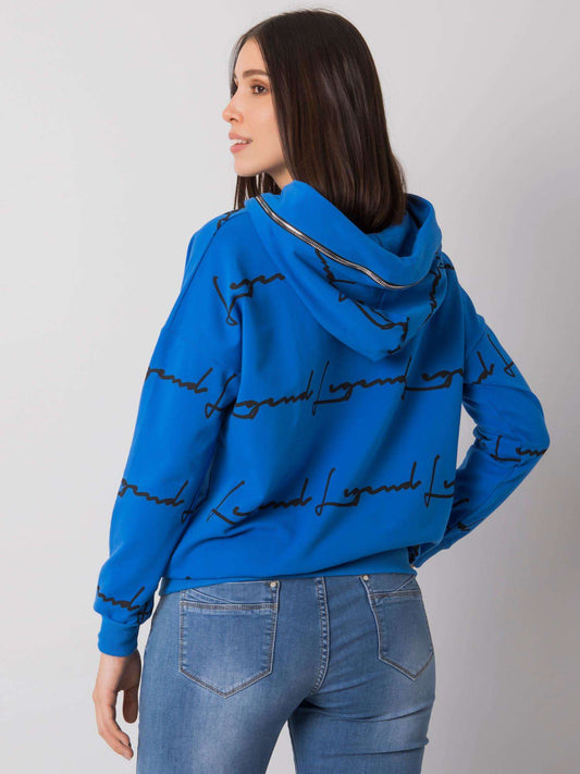Ciemnoniebieska bluza plus size z printem