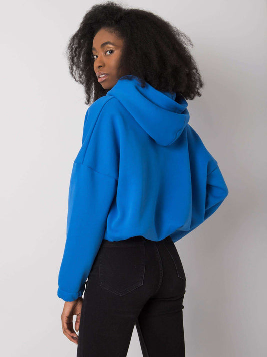 RUE PARIS Ciemnoniebieska bluza rozpinana z haftem