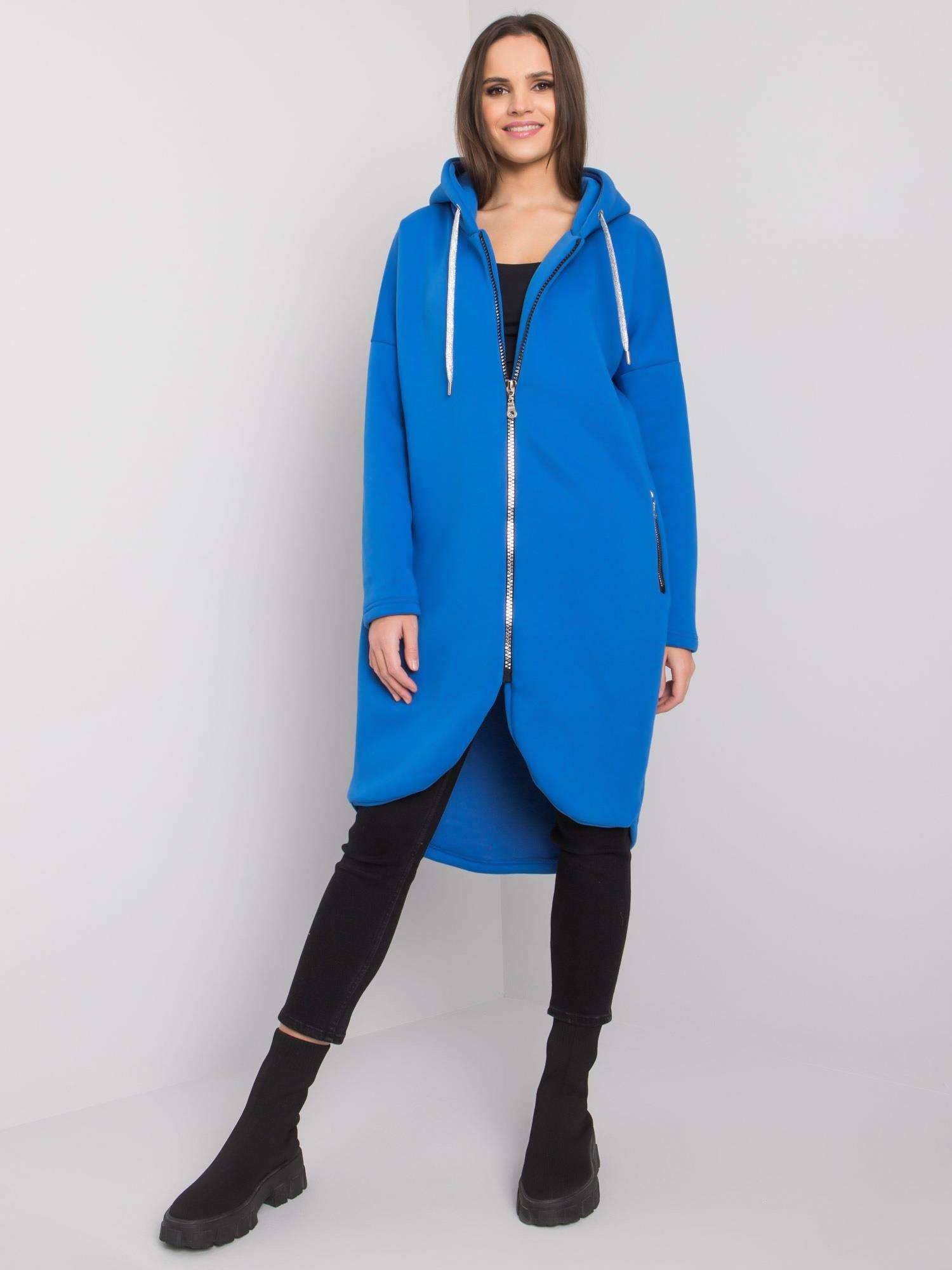 Ciemnoniebieska bluza basic na suwak