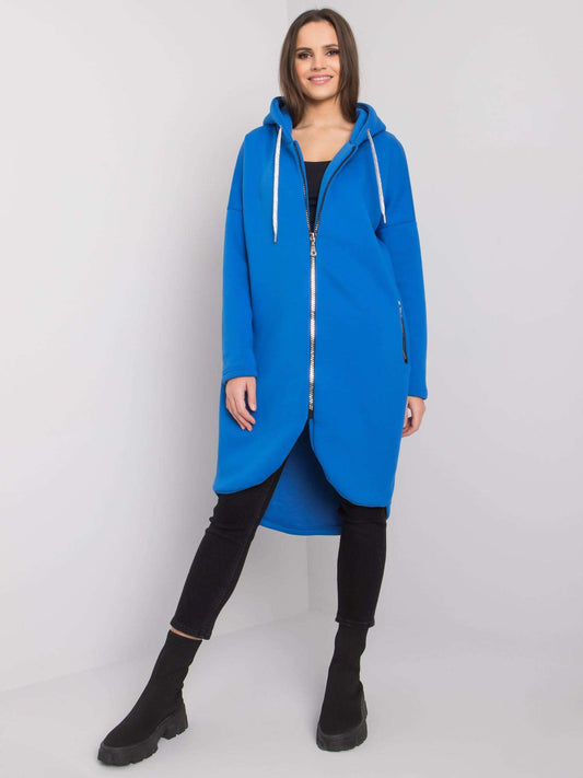Ciemnoniebieska bluza basic na suwak