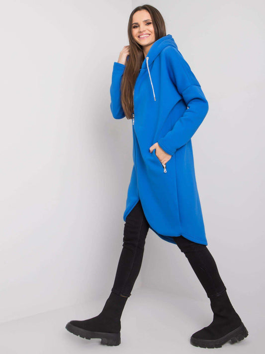 Ciemnoniebieska bluza basic na suwak