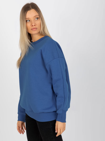 Ciemnoniebieska dresowa bluza basic oversize