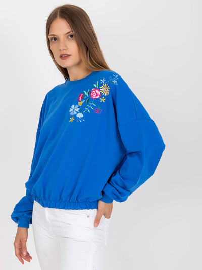 Ciemnoniebieska bluza bez kaptura bawełniana RUE PARIS