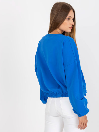 Ciemnoniebieska bluza bez kaptura bawełniana RUE PARIS