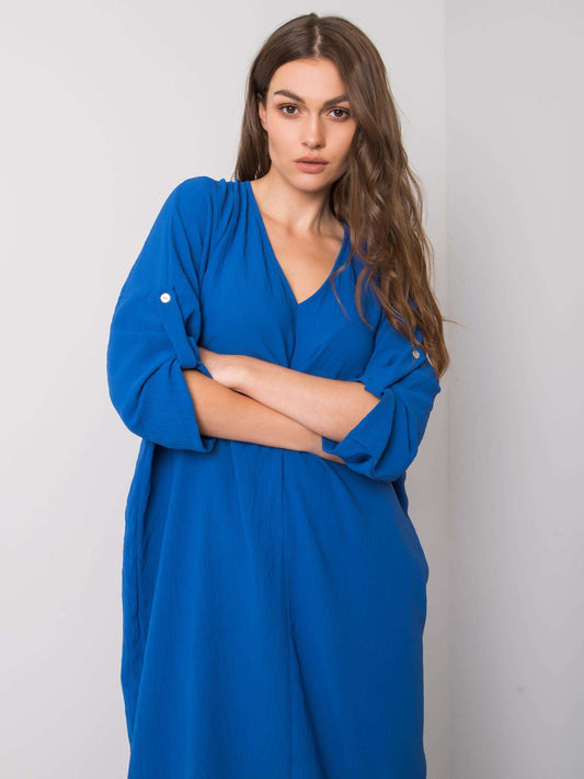 Ciemnoniebieska sukienka oversize