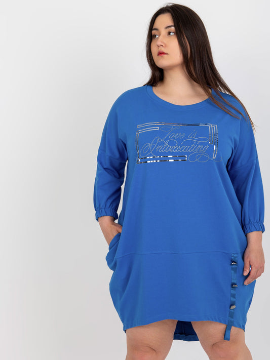 Ciemnoniebieska asymetryczna sukienka plus size