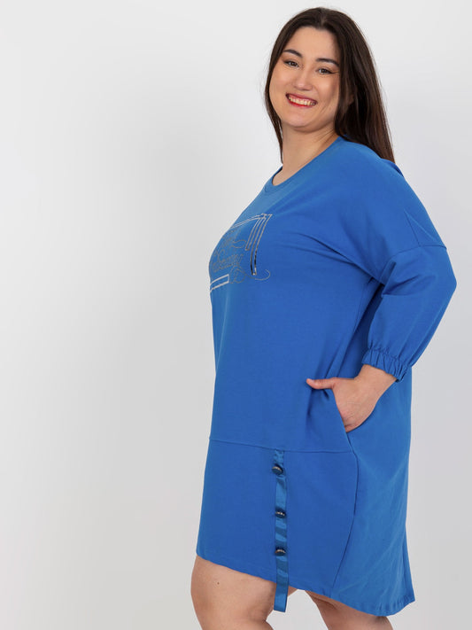 Ciemnoniebieska asymetryczna sukienka plus size