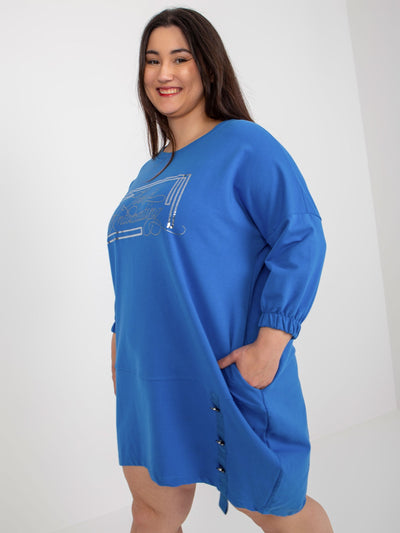 Ciemnoniebieska asymetryczna sukienka plus size