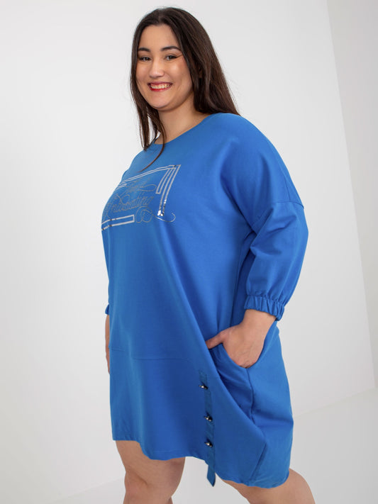 Ciemnoniebieska asymetryczna sukienka plus size