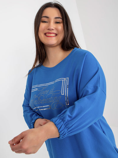Ciemnoniebieska asymetryczna sukienka plus size