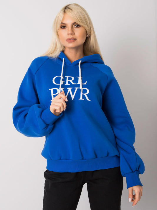 Ciemnoniebieska ocieplana bluza dresowa oversize