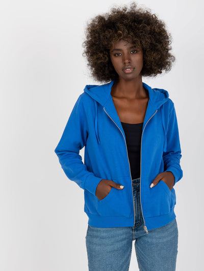 Ciemnoniebiesk rozpinana bluza basic z kapturem