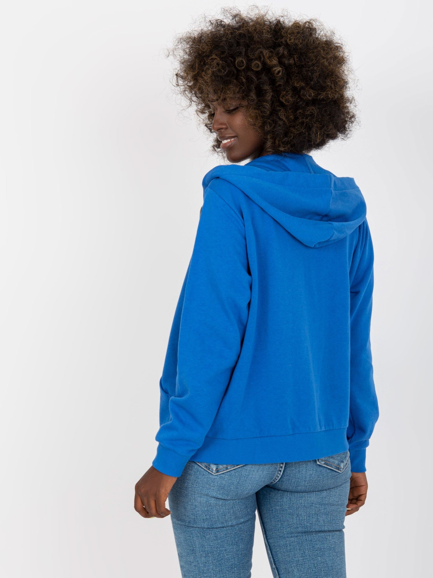 Ciemnoniebiesk rozpinana bluza basic z kapturem