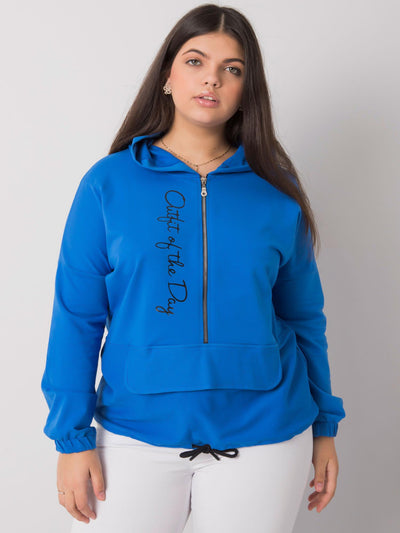 Ciemnoniebieska bluza plus size z kapturem