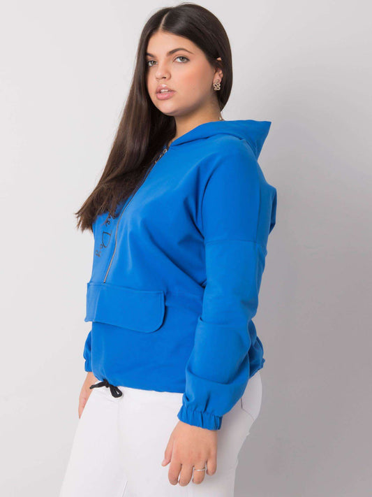 Ciemnoniebieska bluza plus size z kapturem