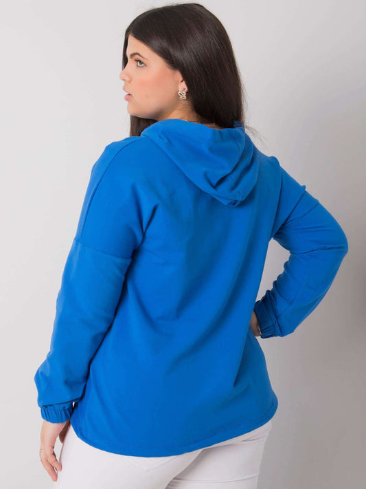 Ciemnoniebieska bluza plus size z kapturem