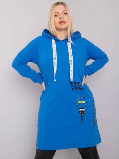 Ciemnoniebieska bawełniana tunika plus size