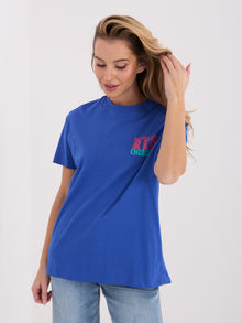 SUBLEVEL Ciemnoniebieski t-shirt z napisami