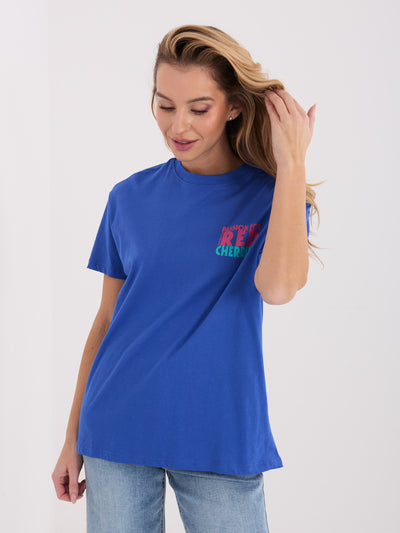 SUBLEVEL Ciemnoniebieski t-shirt z napisami