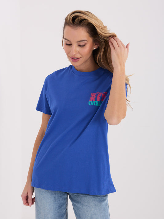 SUBLEVEL Ciemnoniebieski t-shirt z napisami