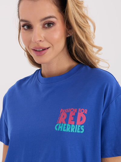 SUBLEVEL Ciemnoniebieski t-shirt z napisami