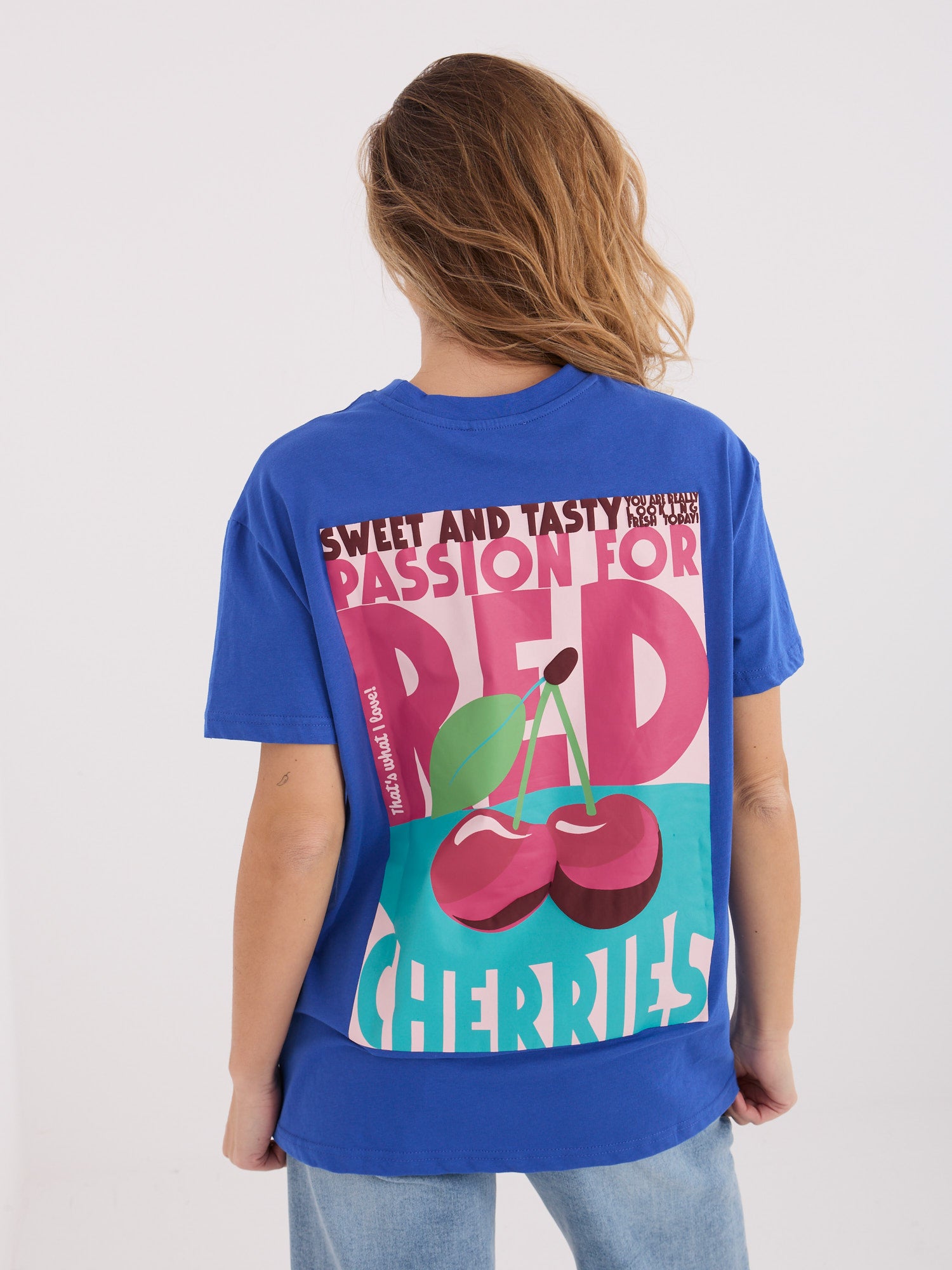 SUBLEVEL Ciemnoniebieski t-shirt z napisami
