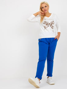 Ciemnoniebieskie dresowe spodnie plus size z kieszeniami Savage