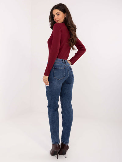 Ciemnoniebieskie damskie jeansy skinny