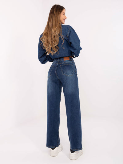SUBLEVEL Ciemnoniebieskie jeansy wide leg