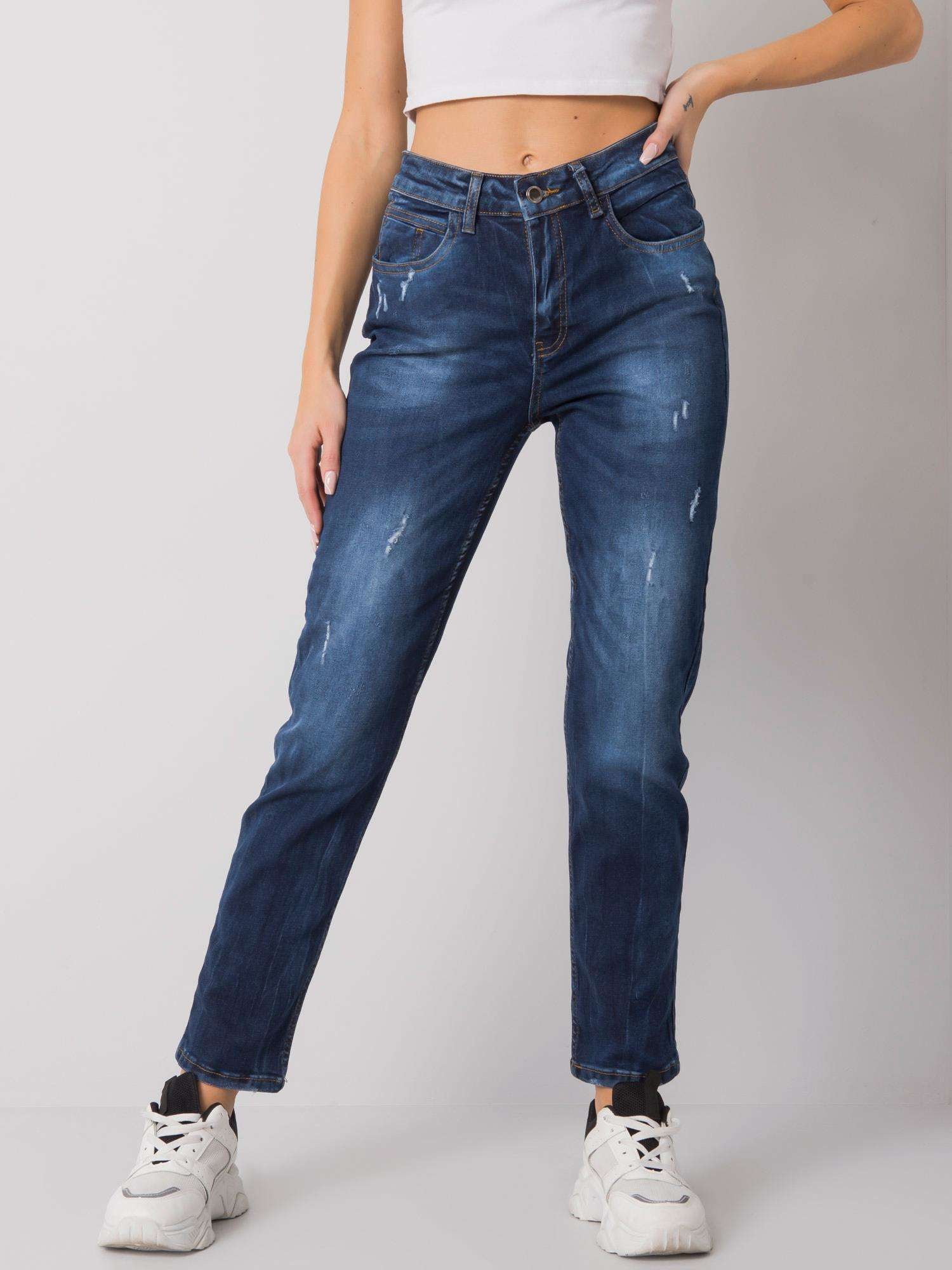 Ciemnoniebieskie jeansy regular