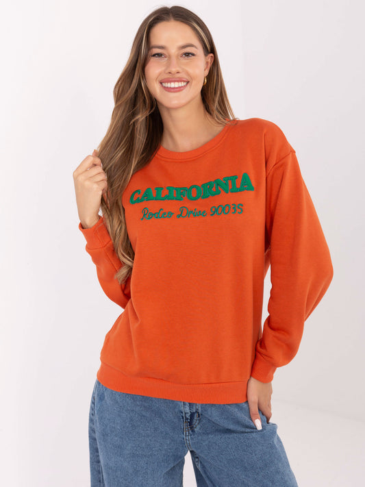 Ciemnopomarańczowa bluza z napisem California