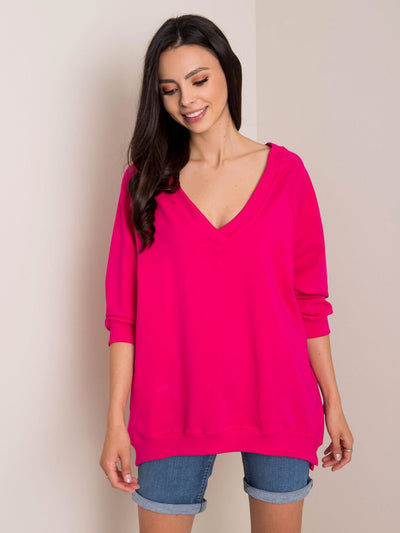RUE PARIS Ciemnoróżowa bluza oversize