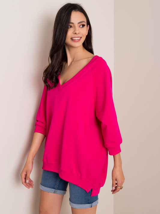 RUE PARIS Ciemnoróżowa bluza oversize