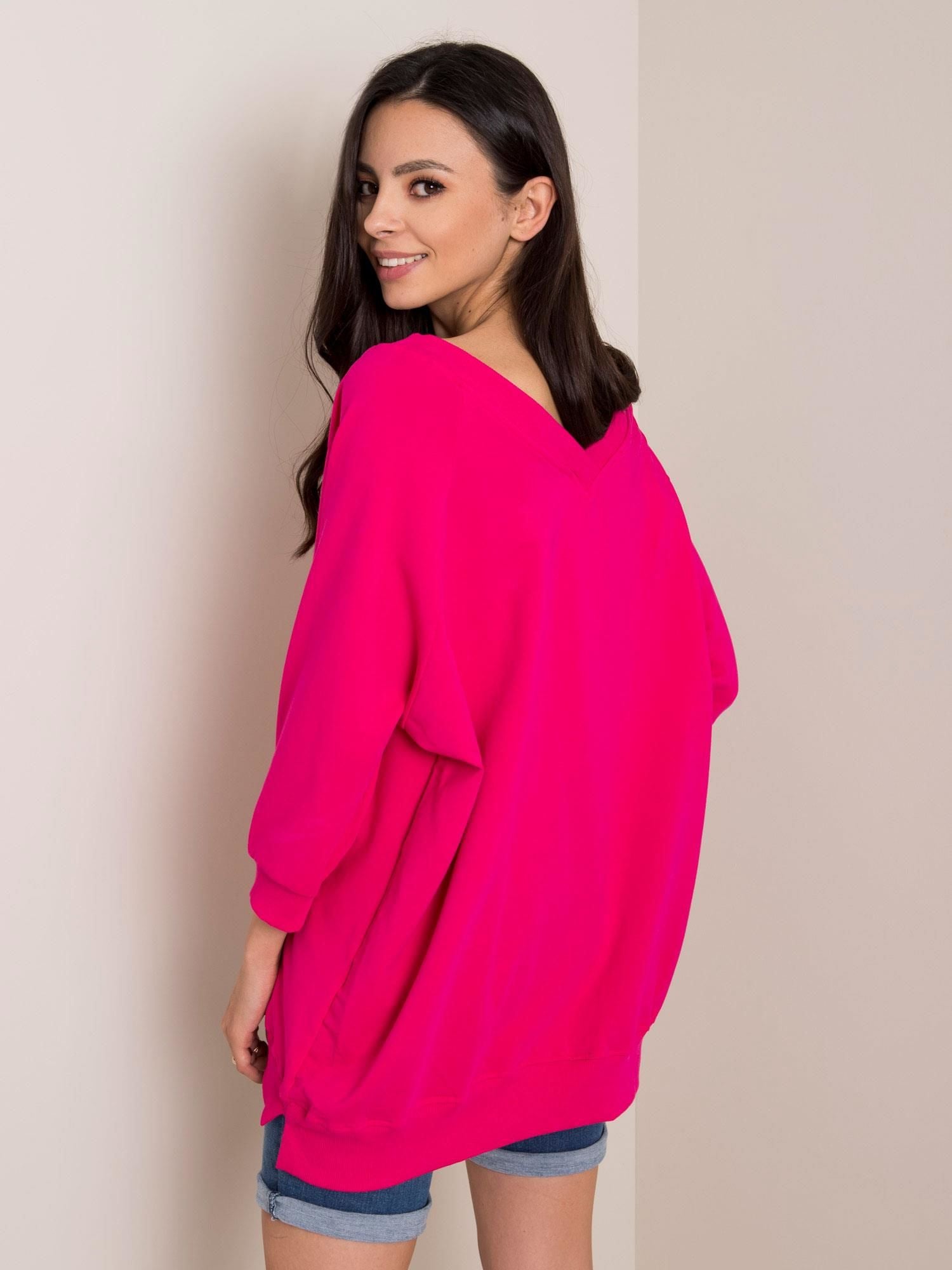 RUE PARIS Ciemnoróżowa bluza oversize