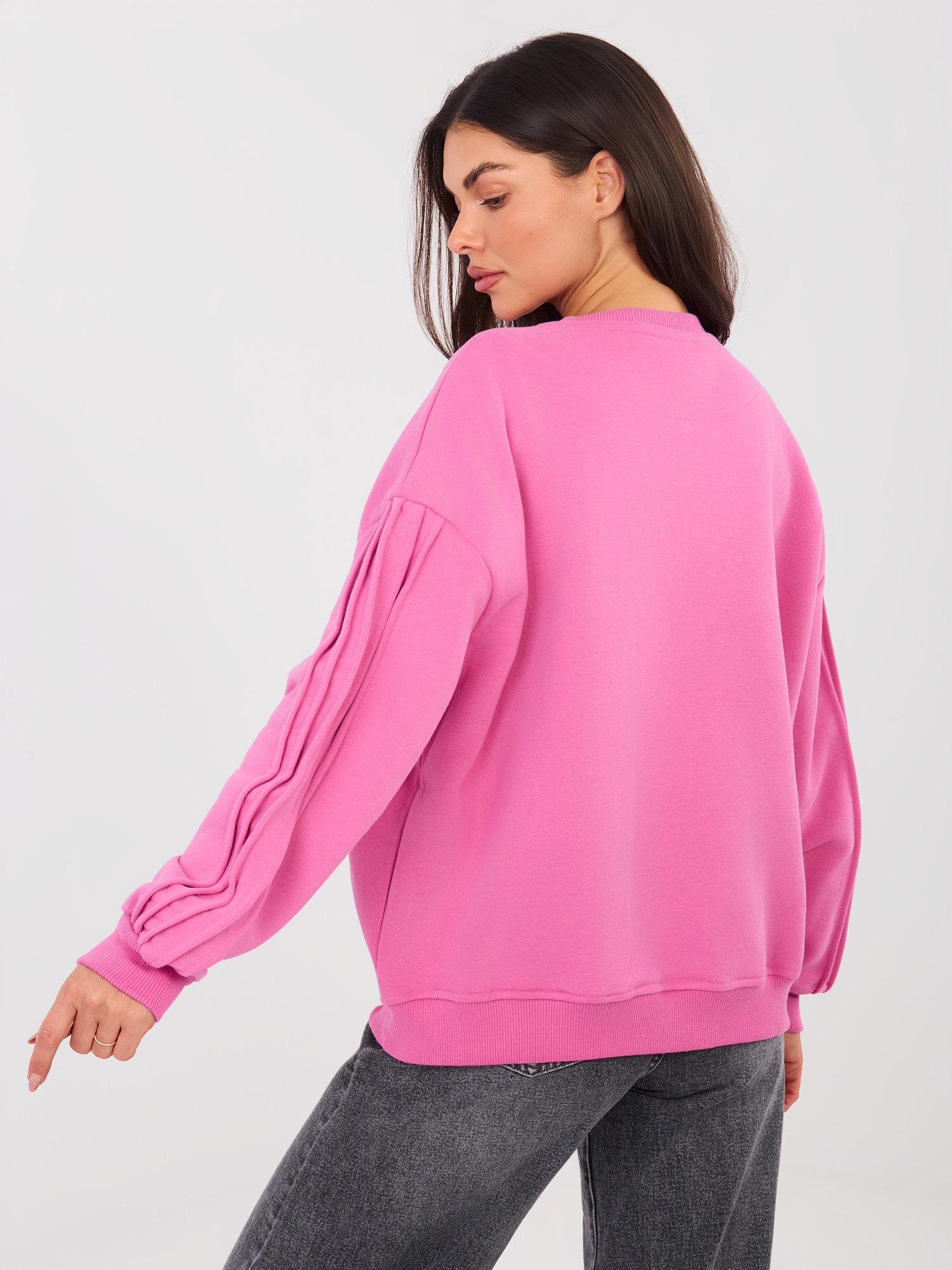 NATURAL SIDE Ciemnoróżowa bluza z ozdobnymi szwami